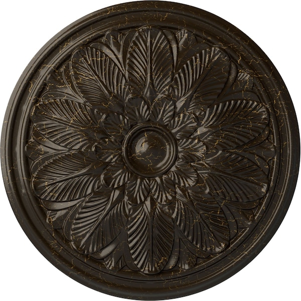 Ekena Millwork Bordeaux Ceiling Medallion (Fits Canopies up to 3 1/4"), 22 5/8"OD x 1 3/4"P, Stone Hearth Crackle CM22BOSHC - main